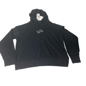 Detroit Lions Embroidered Logo CSA Hoodie Black New Women's Size Large